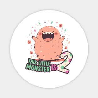 This Little Monster is Two | 2nd Birthday Magnet